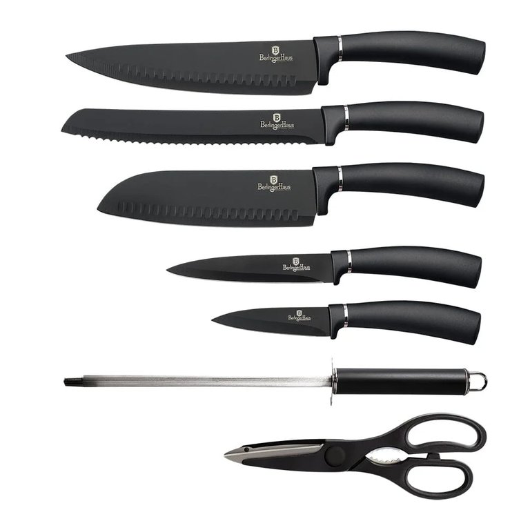 8-Piece Knife Set with Acrylic Stand Carbon Collection