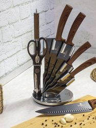 8-Piece Knife Set with Acrylic Stand Ebony Rosewood Collection