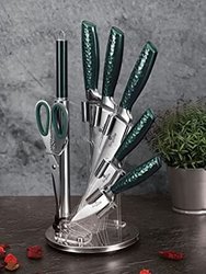 8-Piece Knife Set with Acrylic Stand Emerald Collection