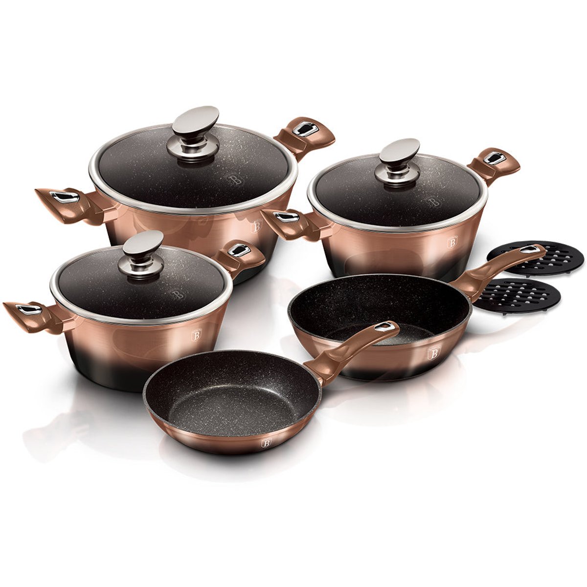 Berlinger Haus 13-Piece Kitchen Cookware Set, Rose Gold Collection