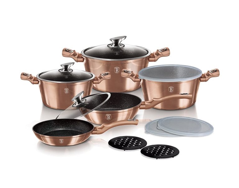 Berlinger Haus 13-Piece Kitchen Cookware Set - Rose Gold