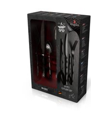 Berlinger Haus 24-Piece Stainless Steel Mirror Finish Cutlery Set Black Collection