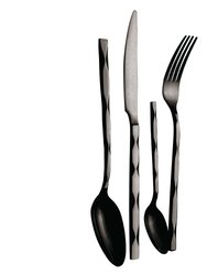 Berlinger Haus 24-Piece Stainless Steel Mirror Finish Cutlery Set Black Collection