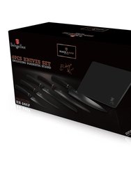 Berlinger Haus 6-Piece Knife Set w/ Magnetic Hanger Black Rose Gold Collection