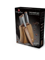 Berlinger Haus 7-Piece Knife Set w/ Wooden Stand Black Rose Gold Collection