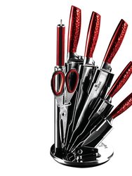 Berlinger Haus 8-Piece Kitchen Knife Set with Acrylic Stand - Burgundy