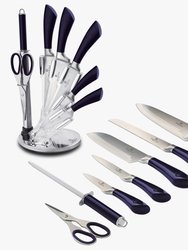 Berlinger Haus 8-Piece Knife Set w/ Acrylic Stand Aquamarine Collection