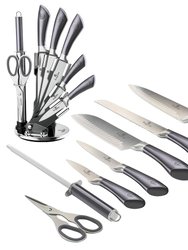 Berlinger Haus 8-Piece Knife Set w/ Acrylic Stand Aquamarine Collection