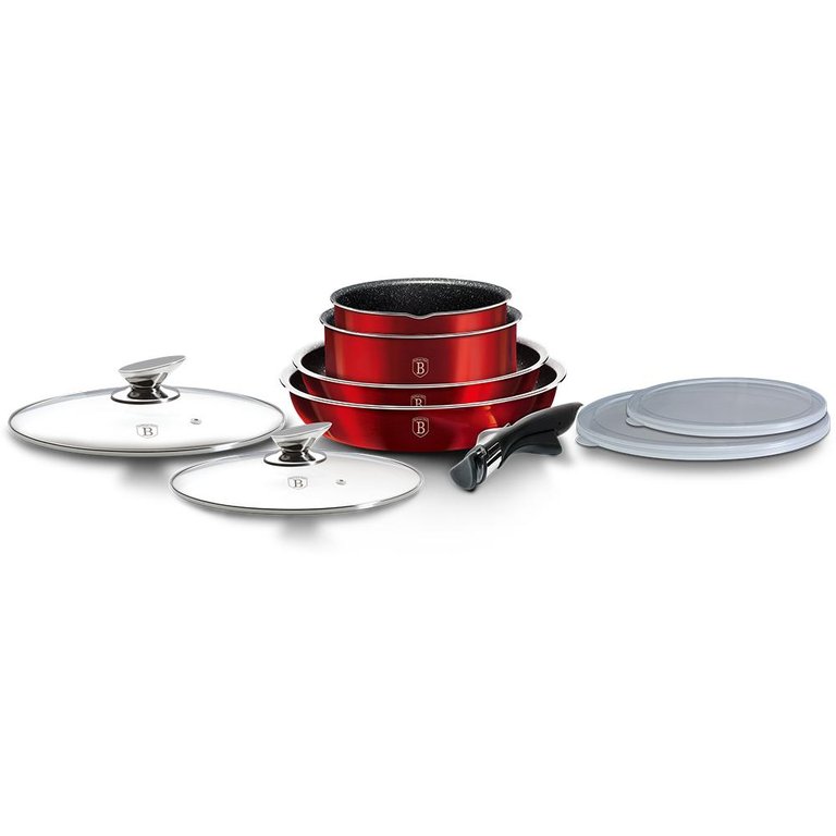 Berlinger Haus 9-Pieces Cookware Set w/ Ergonomic Handle Aquamarine Collection