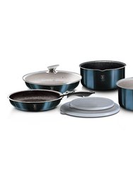 Berlinger Haus 9-Pieces Cookware Set w/ Ergonomic Handle Aquamarine Collection - Aquamarine