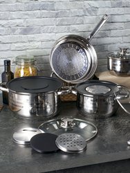 Blaumann 15-Piece Stainless Steel Cookware Set Blauman Collection