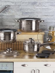 Blaumann 15-Piece Stainless Steel Cookware Set Blauman Collection