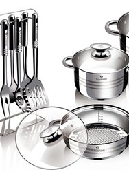 Blaumann 17-Piece Jumbo Stainless Steel Cookware Set Blauman Collection