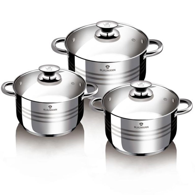 Blaumann 6-Piece Stainless Steel Cookware Set Blauman Collection