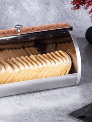 Bread Box with Metallic Door Black Collection