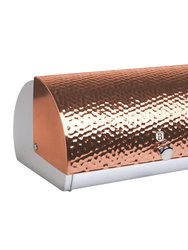 Bread Box with Metallic Door Black Collection - Rose Gold