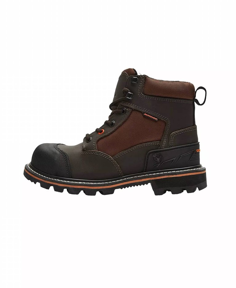 6" Steel Toe Work Boots In Brown - Brown