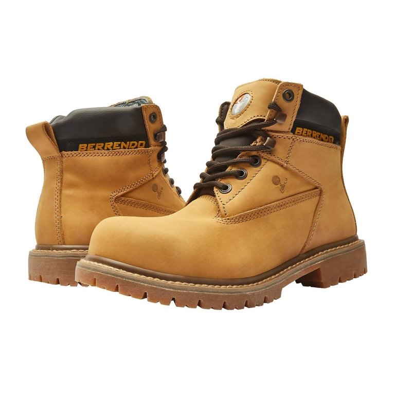 6” Steel Toe Work Boots In Honey