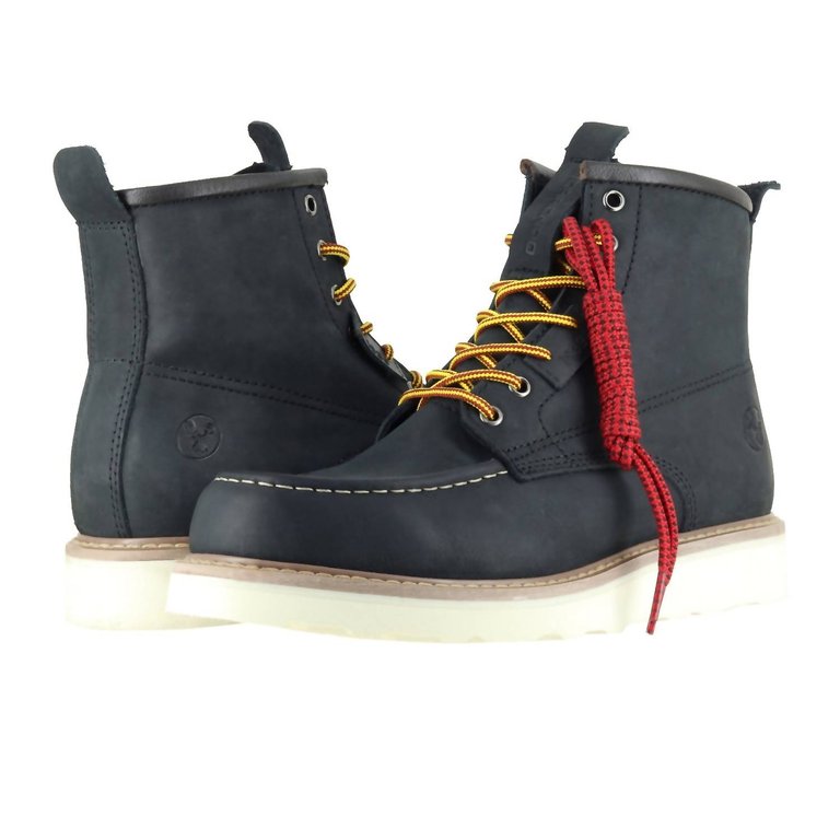 Men's 6” Moc Toe Work Boots In Black - Black