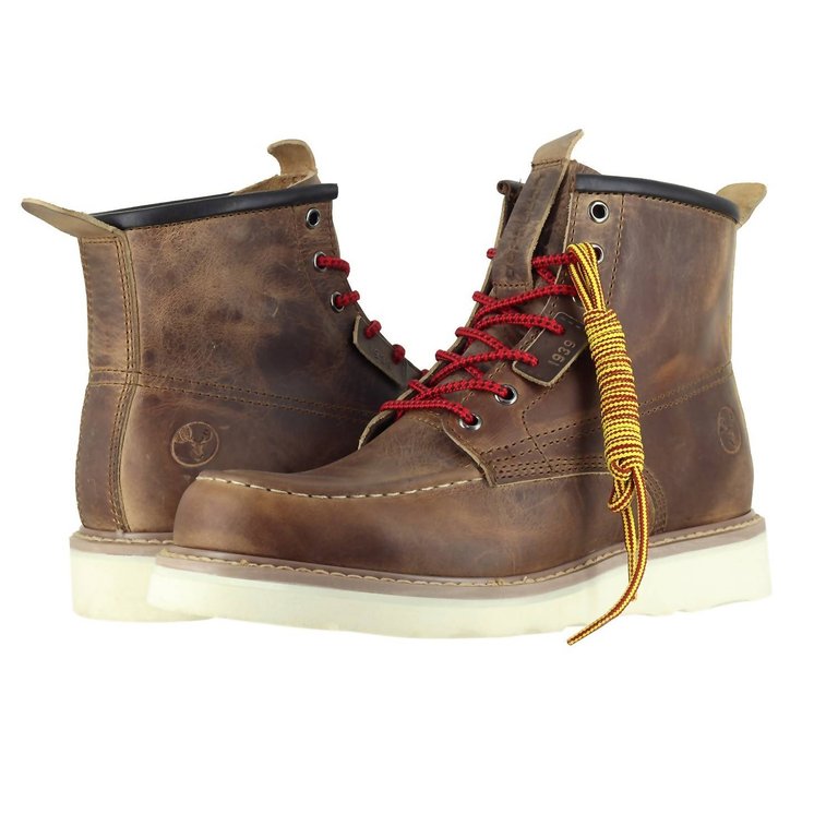 Men's 6” Moc Toe Work Boots In Honey - Honey