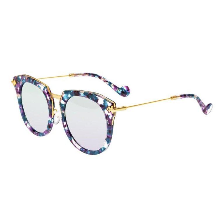 Bertha Aaliyah Polarized Sunglasses - Teal-Purple Tortoise/Purple