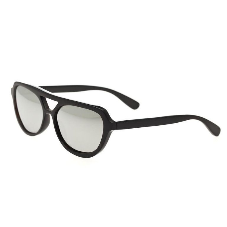 Bertha Brittany Buffalo-Horn Polarized Sunglasses - Black/Silver