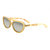 Bertha Brittany Buffalo-Horn Polarized Sunglasses - Honey/Silver