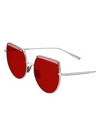 Bertha Callie Polarized Sunglasses - Silver/Red
