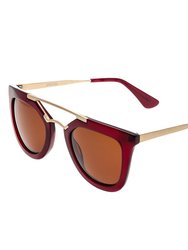 Bertha Ella Polarized Sunglasses - Red/Brown