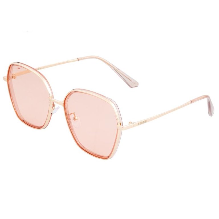 Bertha Emilia Polarized Sunglasses - Rose Gold/Pink