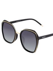 Bertha Jade Polarized Sunglasses - Black/Black