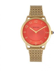 Bertha Abby Swiss Ladies Watch - Gold/Red