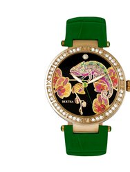 Bertha Camilla Mother-Of-Pearl Leather-Band Watch - Green