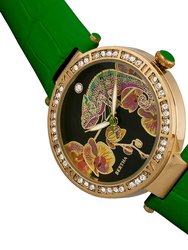 Bertha Camilla Mother-Of-Pearl Leather-Band Watch - Green