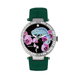 Bertha Camilla Mother-Of-Pearl Leather-Band Watch - Teal