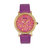 Bertha Courtney Opal Dial Leather-Band Watch - Hot Pink