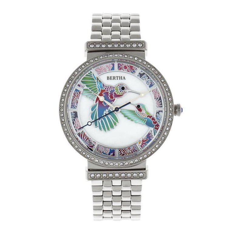 Bertha Emily Mother-Of-Pearl Ladies Watch - Silver