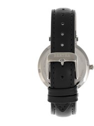 Bertha Emily Mother-Of-Pearl Leather-Band Watch - Silver/Black