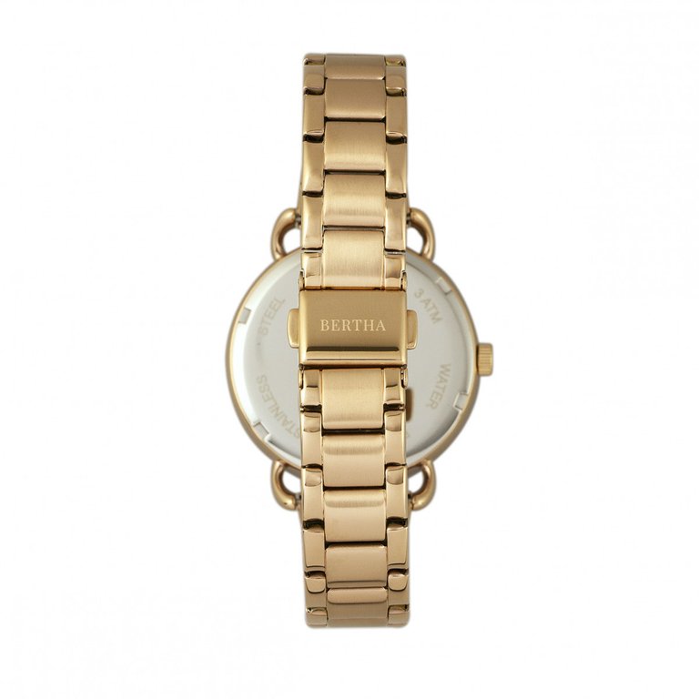 Bertha Gwen Bracelet Watch w/Day/Date - Gold