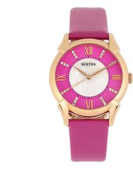 Bertha Ida Mother-of-Pearl Leather-Band Watch - Pink