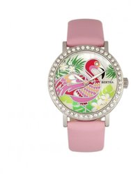 Bertha Luna Mother-Of-Pearl Leather-Band Watch - Light Pink