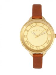 Bertha Madison Sunray Dial Ladies Watch - Camel/Gold