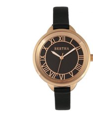 Bertha Madison Sunray Dial Ladies Watch - Black/Rose Gold