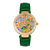 Bertha Mia Mother-Of-Pearl Leather-Band Watch - Green