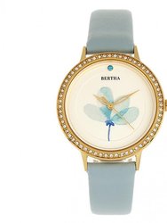 Delilah Leather-Band Watch - Gold/Light Blue