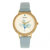 Delilah Leather-Band Watch - Gold/Light Blue