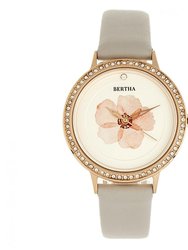 Delilah Leather-Band Watch - Rose Gold/Grey