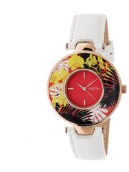 Elizabeth Unique Bezel Ladies Watch - Rose Gold/Coral