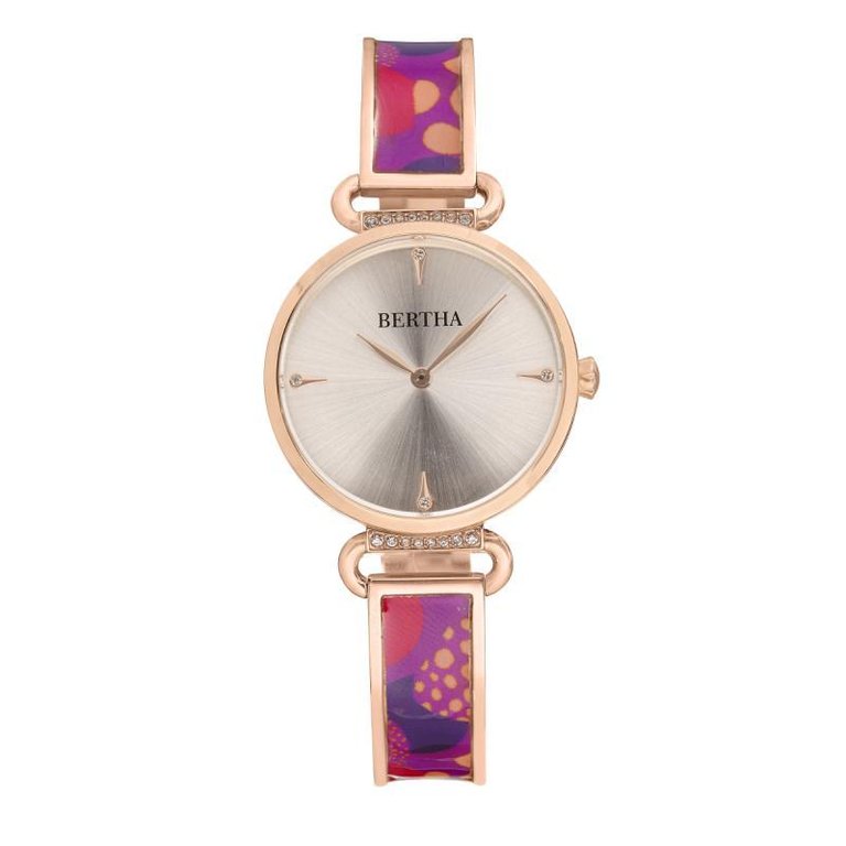 Katherine Enamel-Designed Bracelet Watch - Purple