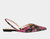 Vance Bejeweled Flats In Blk/Pink Floral - Blk/pink Floral